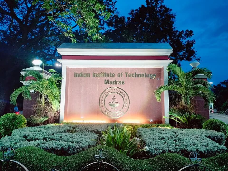 Main gate of IIT Madras at dusk